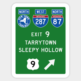 New York Thruway Northbound Exit 9: Tarrytown Sleepy Hollow US 9 Sticker